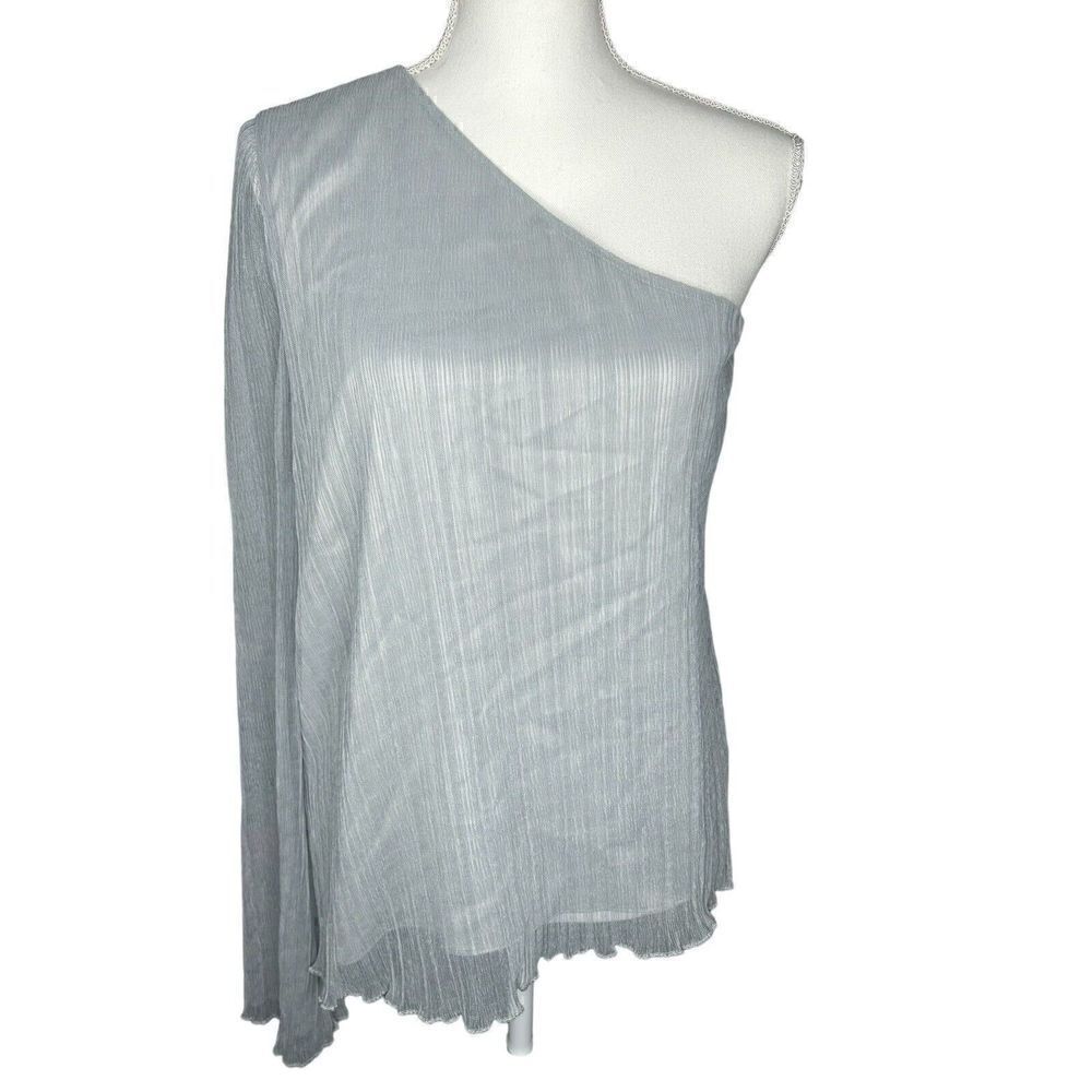 House of Harlow X Revolve Light Blue One Shoulder Blouse Top Size XL